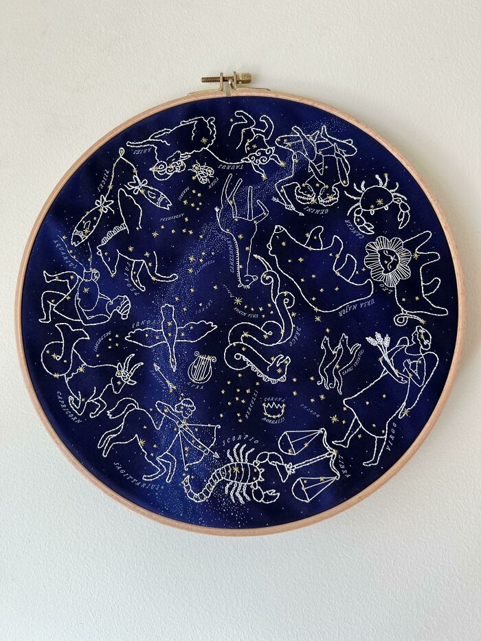 ¡Soy astrónomo! Y ¡he bordado un cielo nocturno!