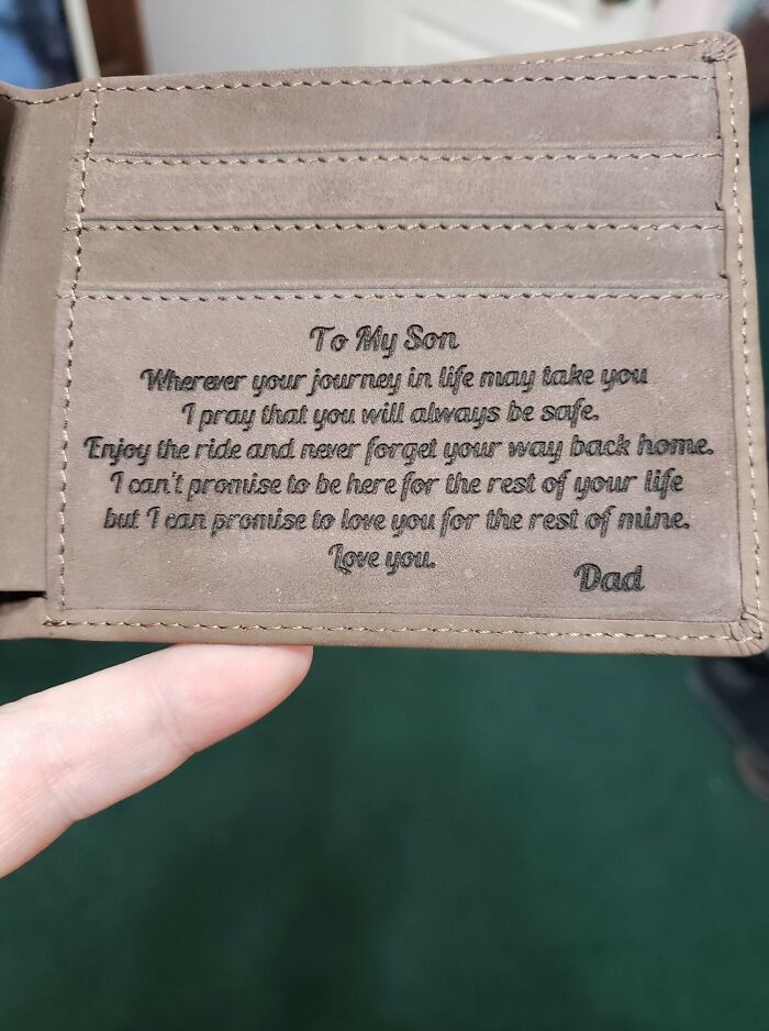 My Dad Got Me Right In The Feels Today With A Wallet