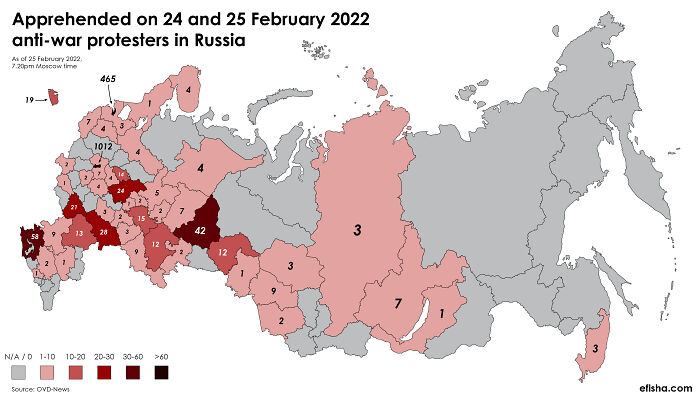 Arrests Of Anti-War Protesters In Russia