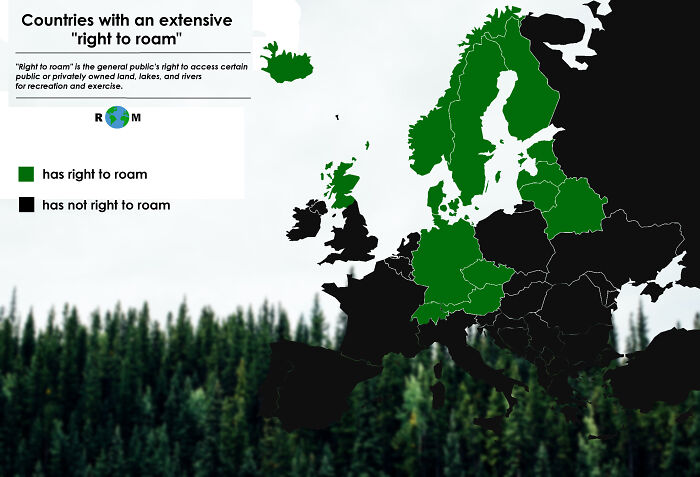 European Countries With "Right To Roam" 