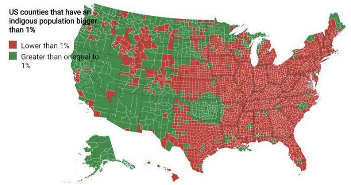 USA Counties That Have An Indigenous Population Above 1%