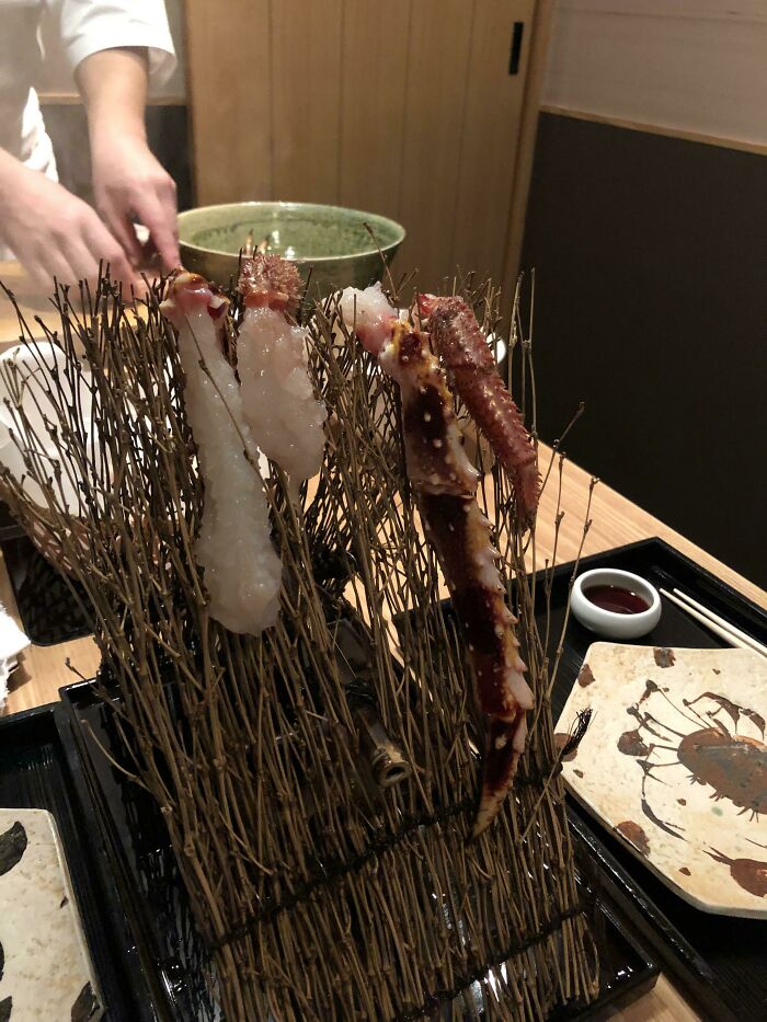 Raw King Crab On A Fence