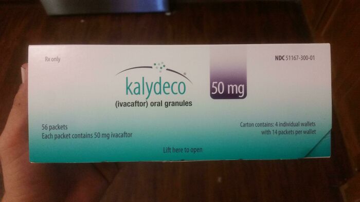 A One Month Supply Of My Son's New Cystic Fibrosis Medicine. At $24,000, It's The Most Expensive Thing I've Ever Held In One Hand