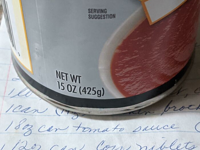 Recipe From Back When Cans Were 18oz, Not 15oz