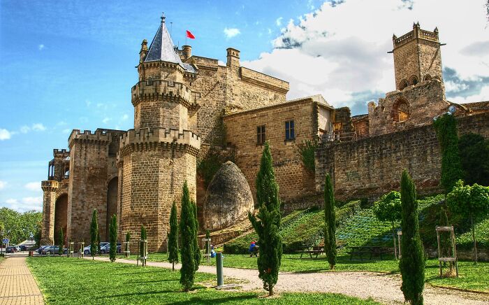 The Royal Castle Of Olite Is A Former Castle Of The Kings Of Navarre, Situated In Northern Spain. The Silhouette Of The Castle, Is Not Only Imposing, It Is Also Unique For Its Architectural Chaos