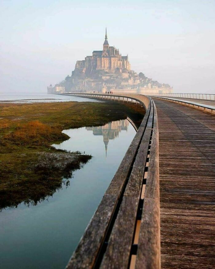 Road To Mont-Saint-Michel, France