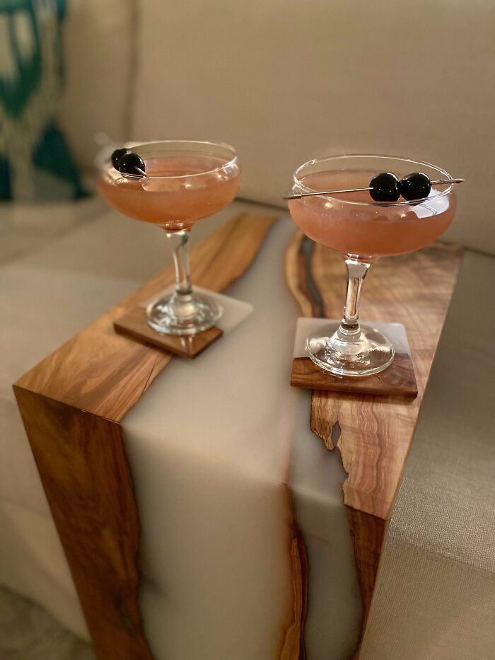 My Wife Wanted A Table To Set Her Drinks On. So My First Epoxy Waterfall Table Was Born!