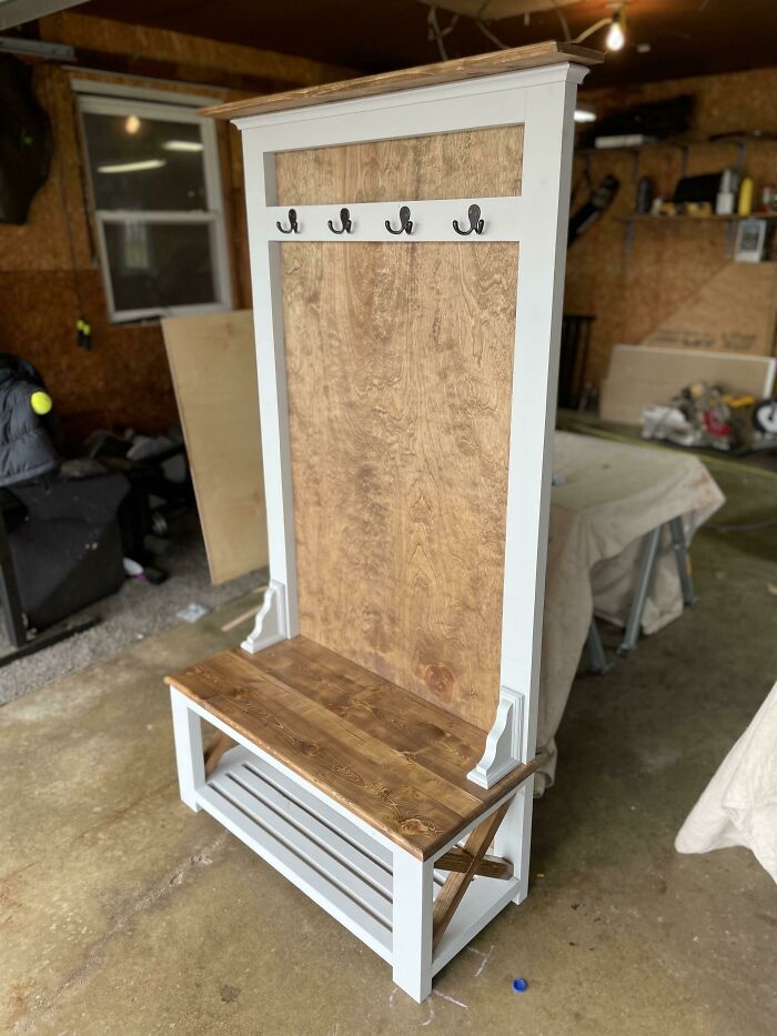 My Dad And I Just Started Building Hall Trees As A Side Gig