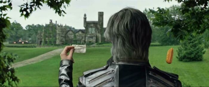 As Quicksilver’s Scene Begins In X-Men: Apocalypse (2016), You Can See The Explosion Caused By Havok Rising Above The Ground On The Left Side Of The Screen