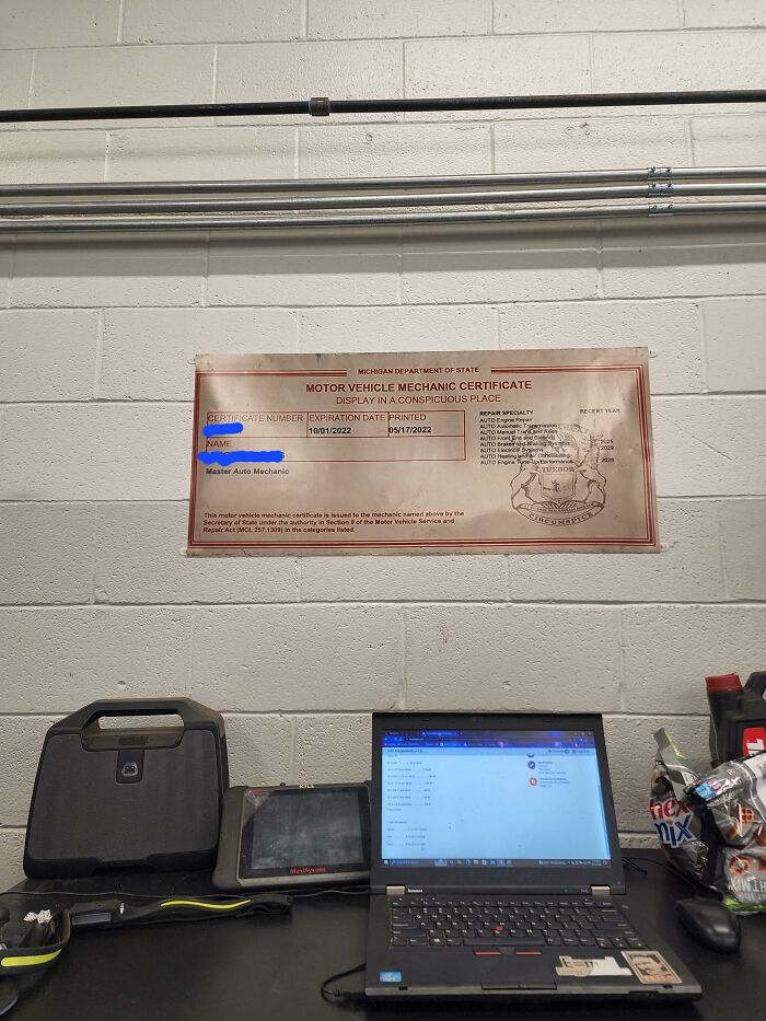 My Coworker Used To Be The Only Master Certified Tech, And Was Always Really Cocky About It, So When I Got Mine I Had To Rub It In A Little