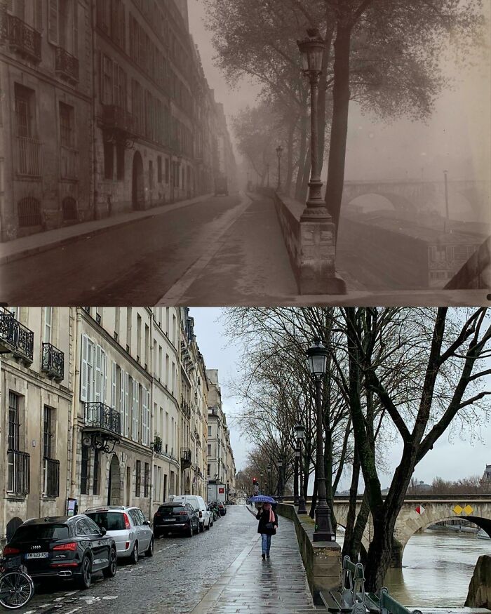 Quai D’anjou, Paris. 1926 (Eugene Atget) And 2020 (Me)