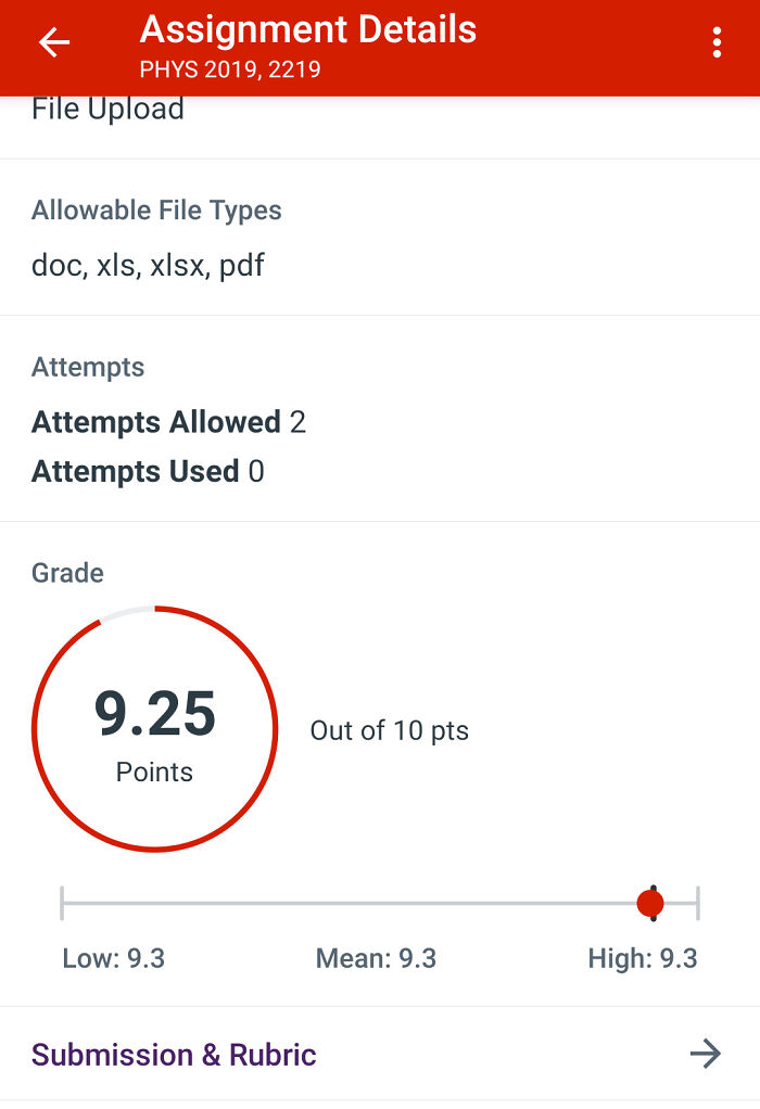 Professor Was A Bit Sick And Didn't Feel Like Grading. Gave Everyone A 9.25/10 And Didn't Even Bother To Check If Anyone Actually Got 10/10