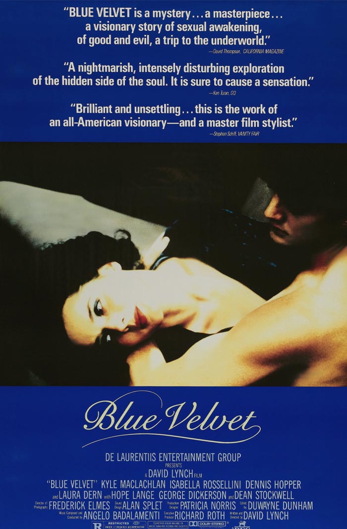 Movie poster for "Blue Velvet"