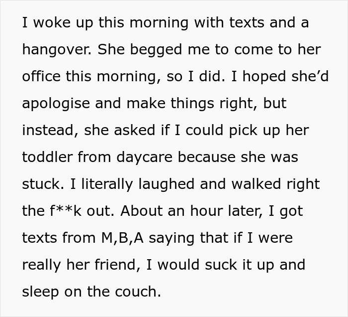 Woman Is Not Given Bridesmaid Duties And Has To Sleep On The Couch At Friend&rsquo;s Wedding So She Asks If She&rsquo;s Right For Not Wanting To Pay For Lodging