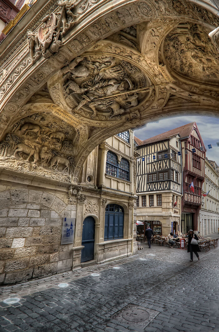 A Beautiful Bridge And Street In Rouen-Normandy-France