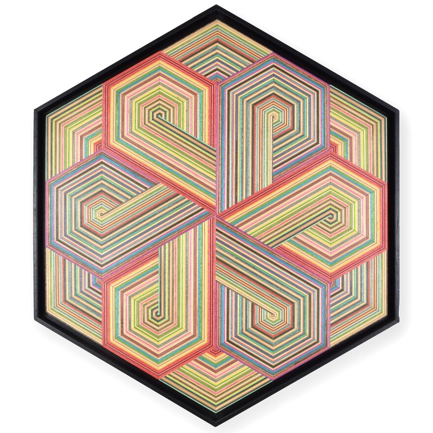 Geometrical Wall Art Made From Old Skateboards
