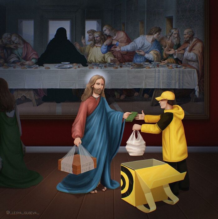 Artist Revealed What Characters Of Renowned Paintings Do At Night When No One Is Watching Them (8 Illustrations)