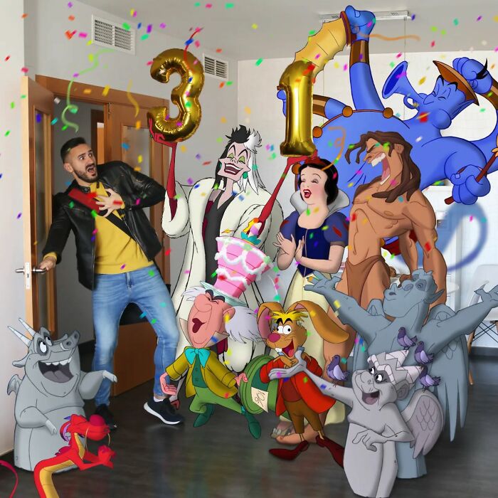 Elementary School Teacher Photoshops Classic Disney Characters Into His Life And The Result Is Captivating (29 New Pics)