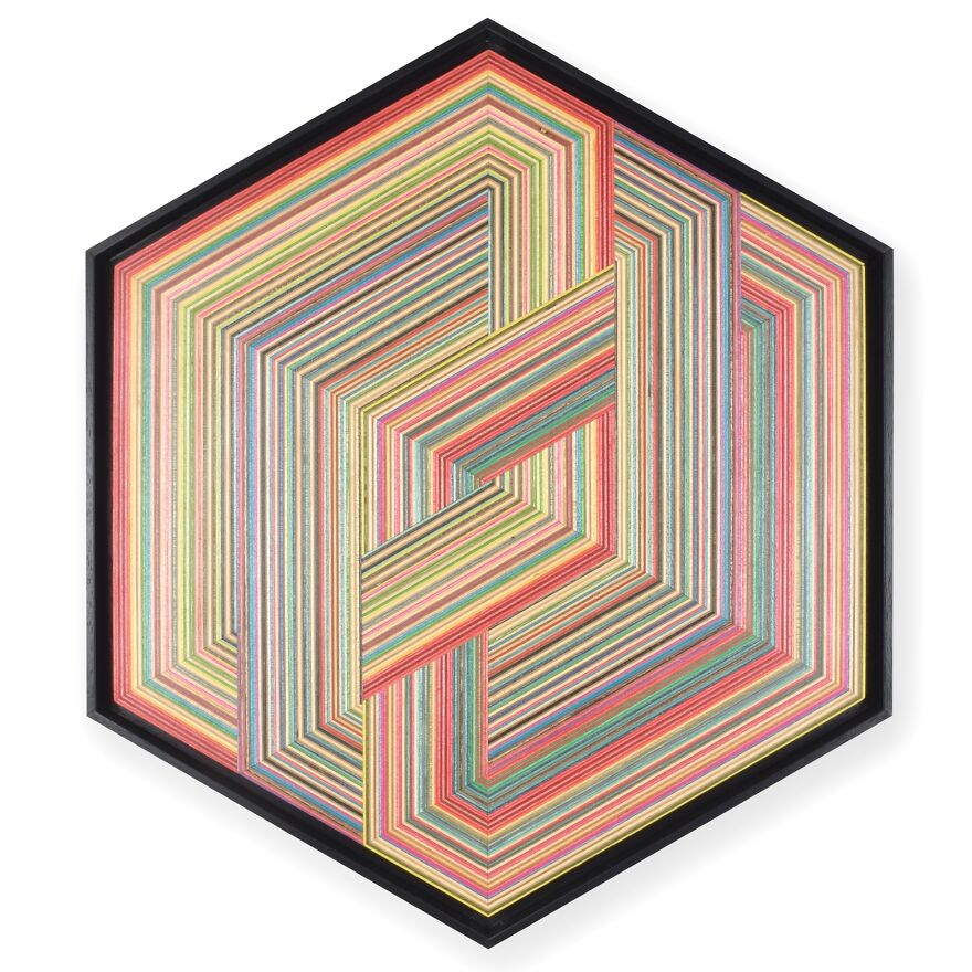Geometrical Wall Art Made From Old Skateboards