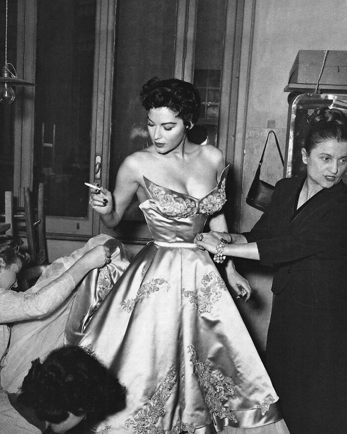 Ava Gardner Getting In Costume On The Set Of The Barefoot Contessa, 1954