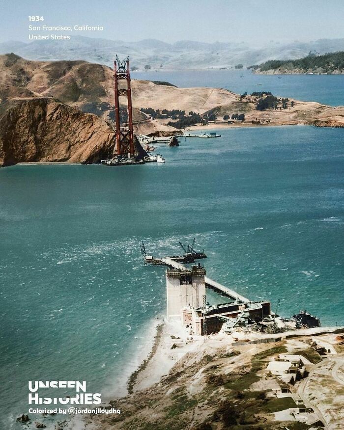 The Golden Gate Bridge In San Francisco, California, United States, While It Is Under Construction. Photograph Taken In The 16 July 1934