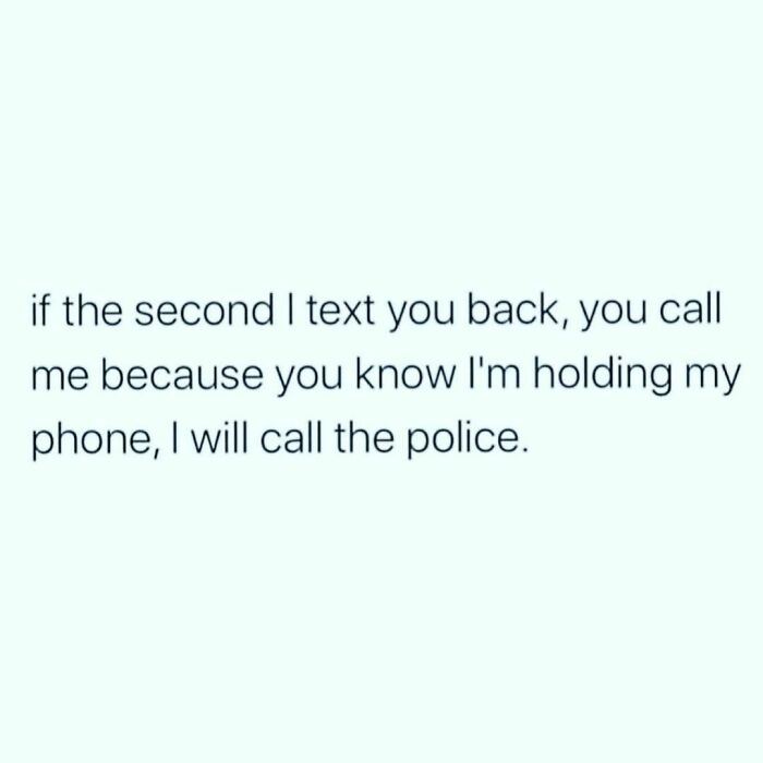 Text meme about introvert humor highlighting awkward phone etiquette from Introvert Nation Instagram page.