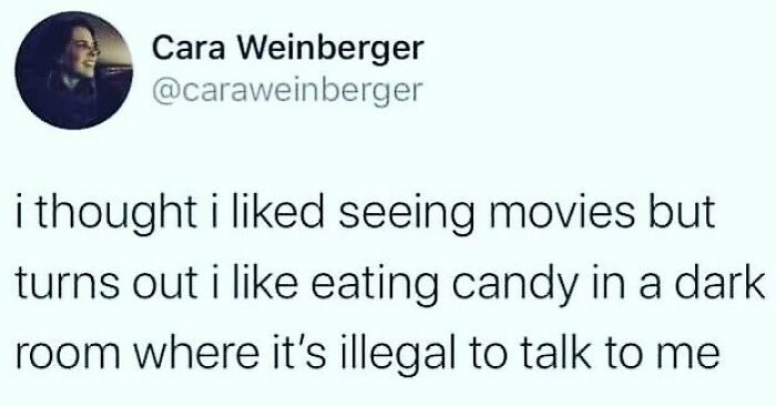 Introvert Nation meme showing a relatable tweet about enjoying eating candy alone in a dark room without conversation.