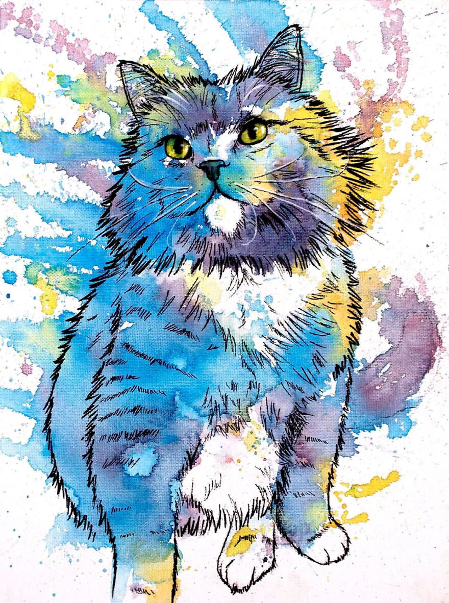 I Turn Your Pet Photos Into Personalized And Colorful Works Of Art