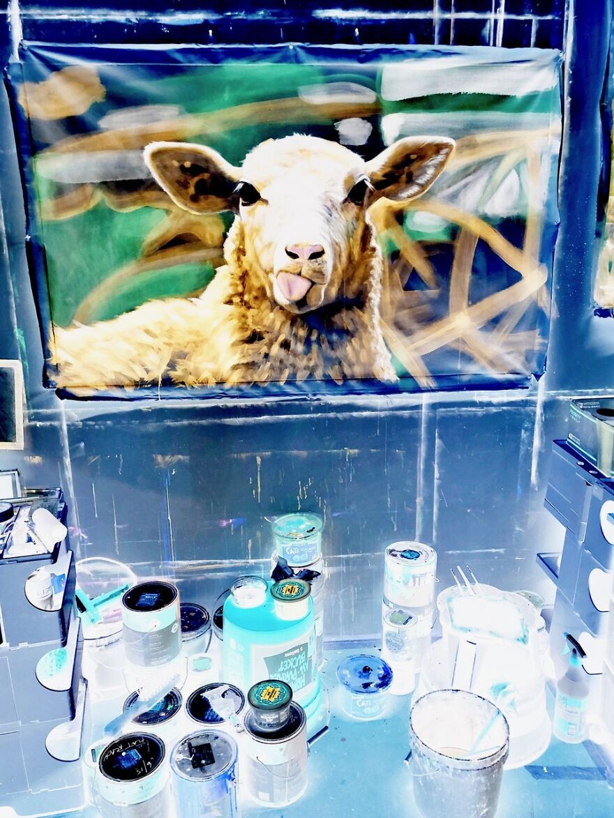 Negative Studio View, Negative Sheep (Tongue) In Progress