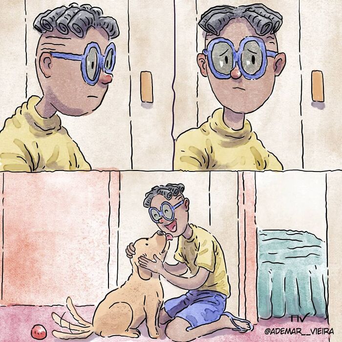 Este artista crea 3 emotivos cómics sobre la vida con un gato y un perro inspirados en sus experiencias personales