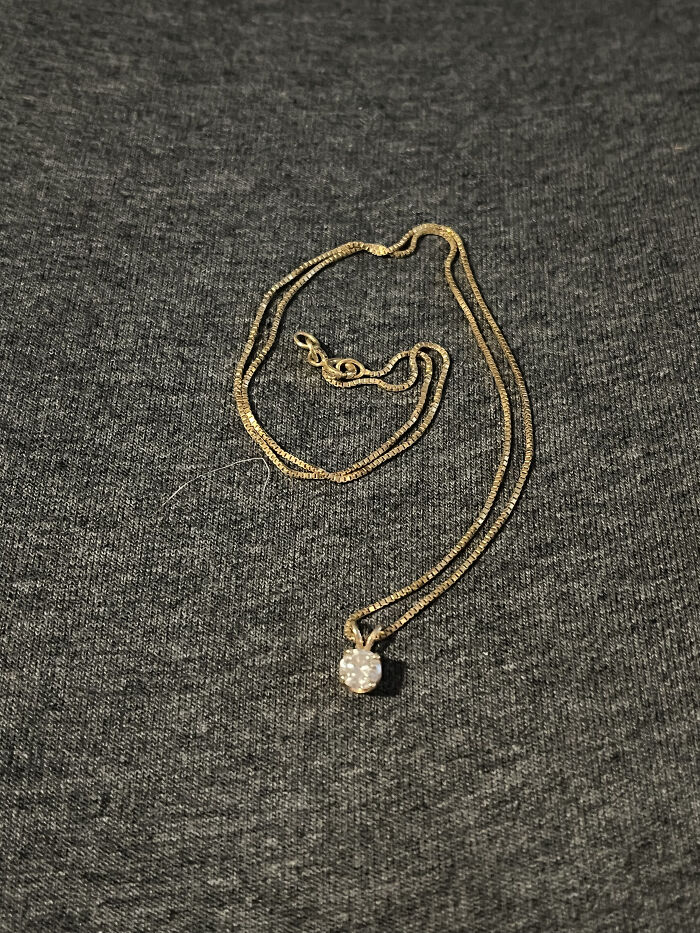 My Mom Died When I Was Young. My Dad Turned Her Engagement Ring Into A Necklace For Me. I Cherish This Gift.