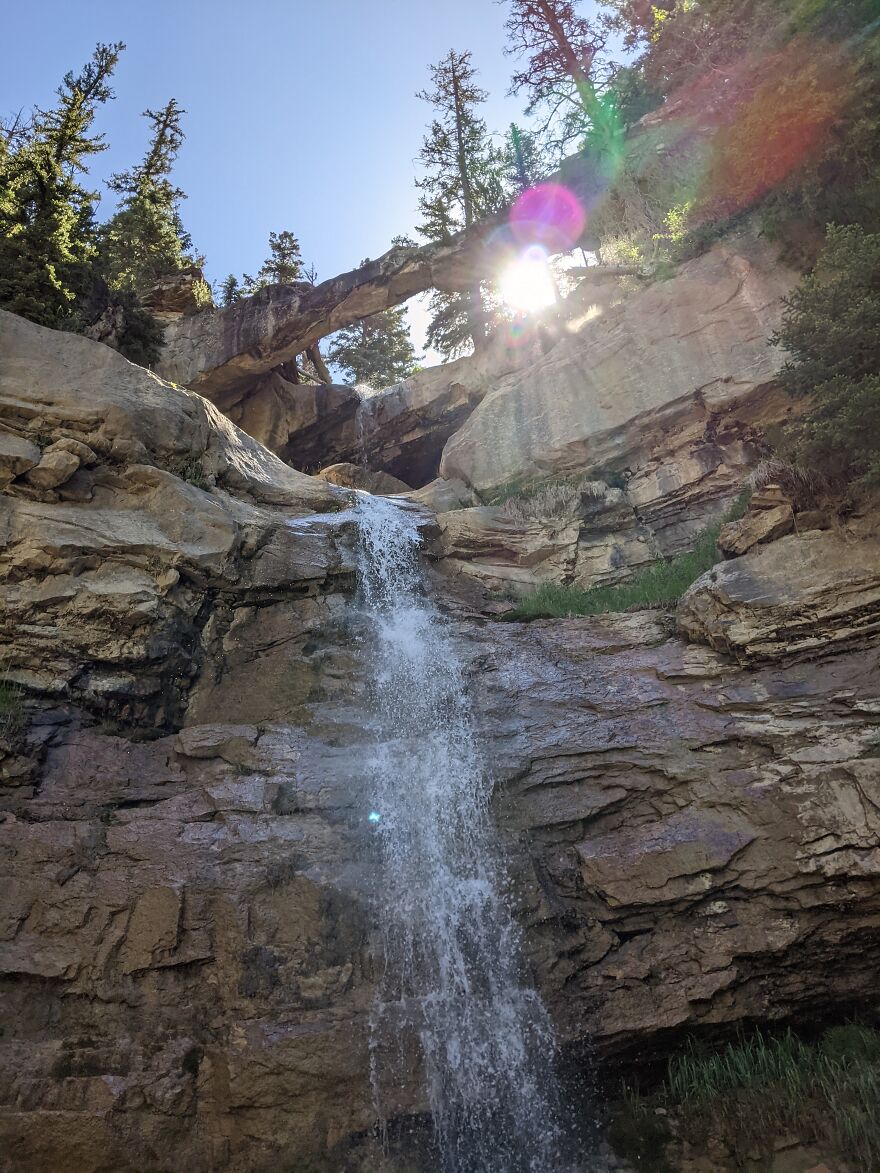 Rock Bridge And Waterfall