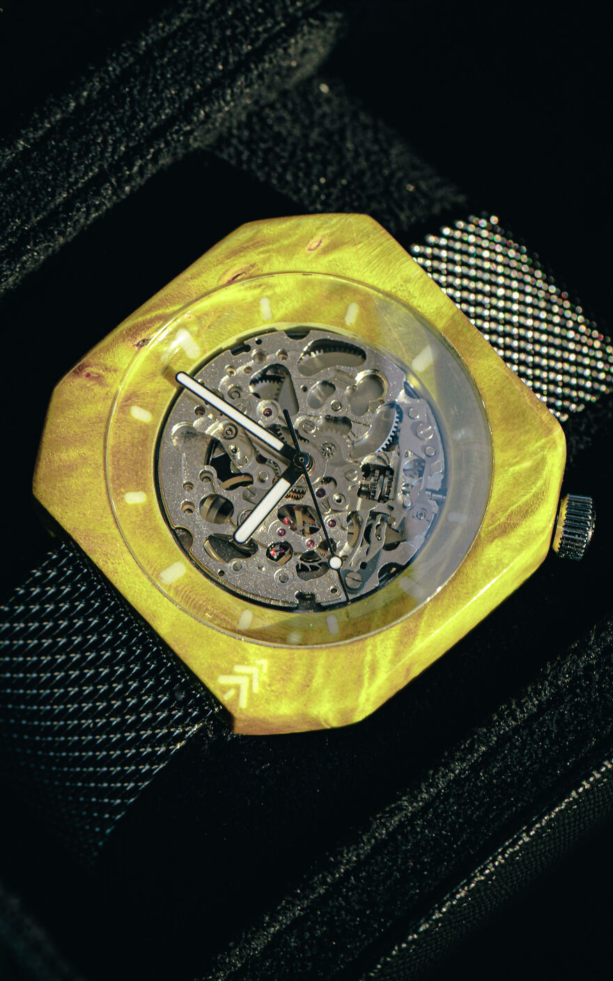 Stabilized And Dyed Wood Watch