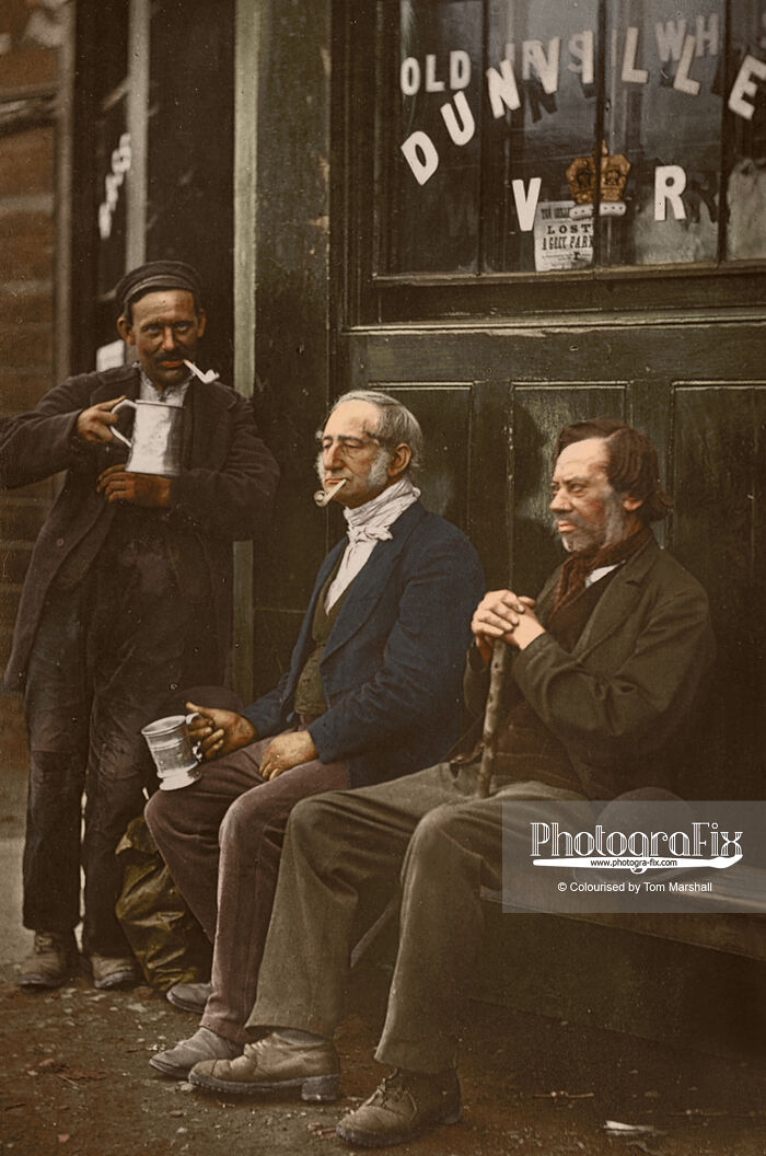 Wall Workers (Bill Posters) Outside A Pub