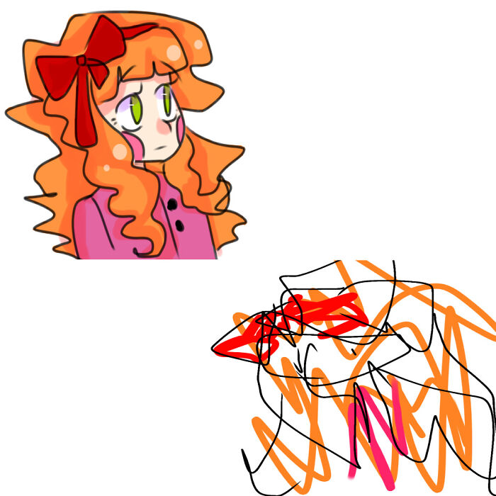 I Drew The Top One With My Right Hand. Bottom With My Left. I Don't Know How This Happened