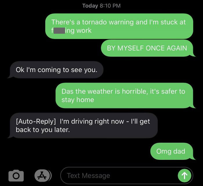 A While Ago, But I Was Working By Myself In A Gas Station When I Sent This To My Dad. Nothing Like A Fathers Love