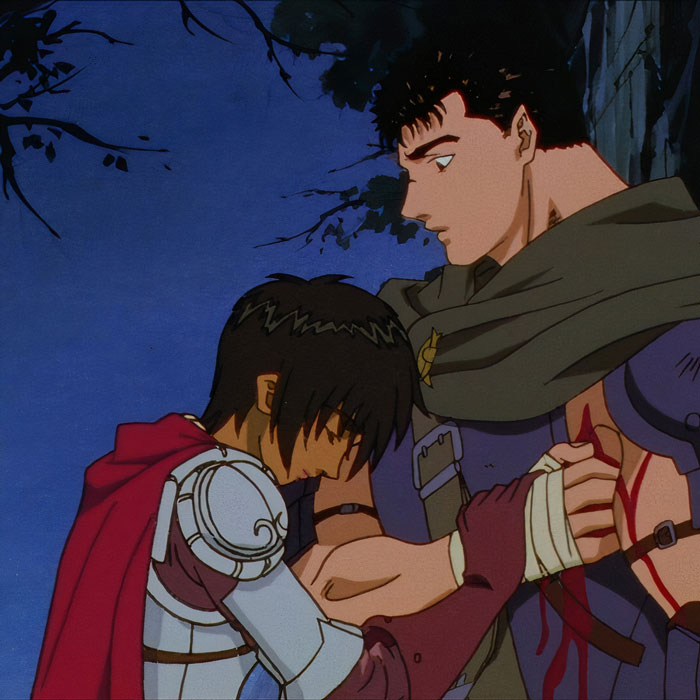 Two anime characters embracing, showcasing a tender anime couple moment.