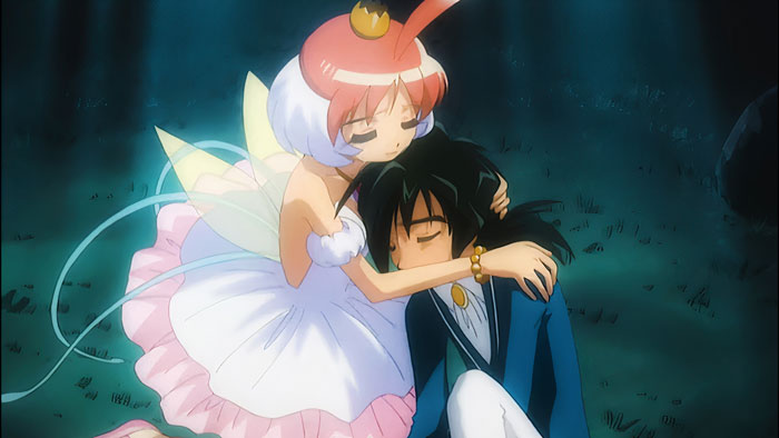Anime couple embracing in a forest setting, highlighting their cuteness and warmth.
