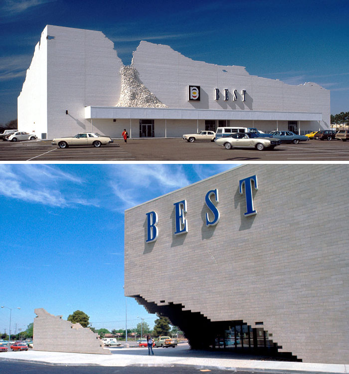 The Best Products Corp Partnered With An Architectural Firm "Sculpture In The Environment" To Design Nine Storefronts That Were Unique And Unorthodox