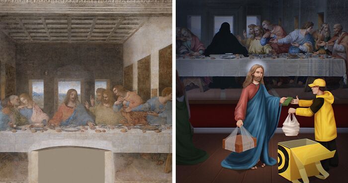 Artist Revealed What Characters Of Renowned Paintings Do At Night When No One Is Watching Them (8 Illustrations)