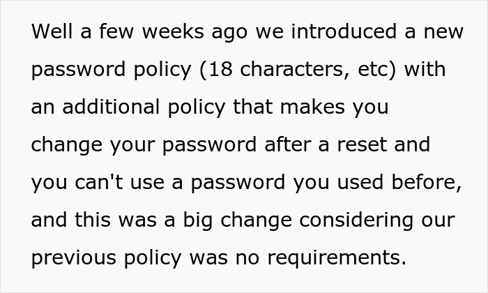 This Boss' Plan To Set New Password Policy Goes Wrong As Helpdesk Maliciously Complies And Make Them Change Their Password 12 Times In A Row