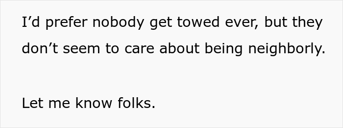 Entitled Neighbors Get Their Car Towed After Repeatedly Parking In Man&rsquo;s Driveway And Ignoring His Requests To Stop