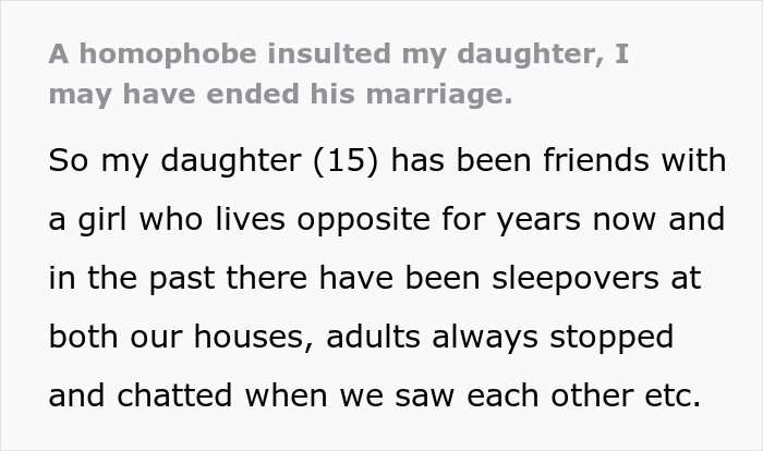 Homophobic Neighbor Calls This Dad's Daughter "A Freak" Because She's Openly Gay, Dad Brings Up His Secret Affair In Front Of His Wife