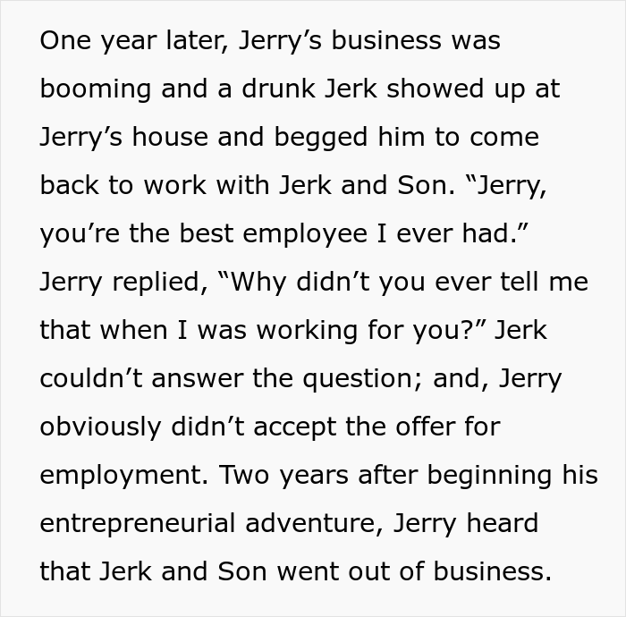 Rude Boss Goes Bankrupt When One Of His Employees Starts His Own Business And Everyone Wants To Work With Him Instead