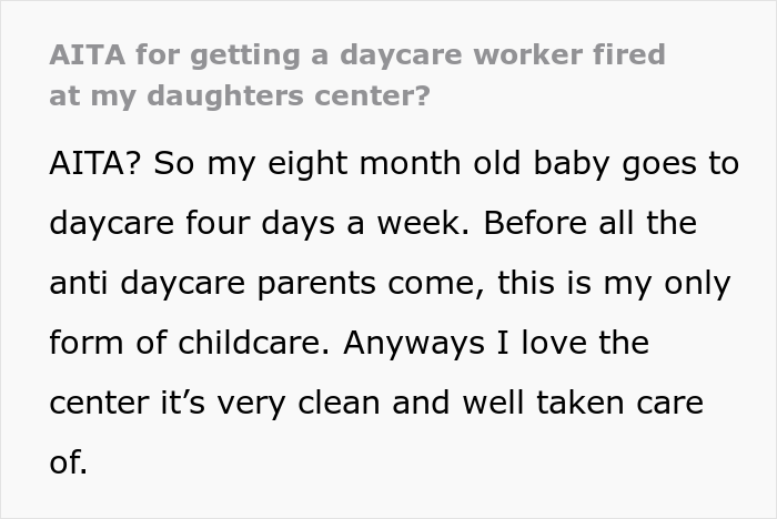 Mom Is Disgusted With How Daycare Worker Treats Her Daughter, Reports It To The Director And Gets Her Fired Mom Is Disgusted With How Daycare Worker Treats Her Daughter, Reports It To The Director And Gets Her Fired