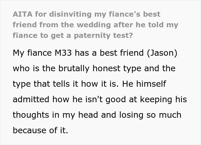 Pregnant Fianc&eacute;e Confused After Her Future Husband's Best Friend Suggests He Take A Paternity Test
