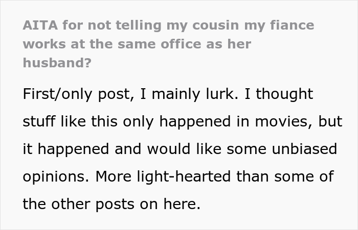 Cousin Keeps Bragging About Her &ldquo;Wealth&rdquo;, This Woman Keeps Silent About Her Fianc&eacute; Being Her Husband&rsquo;s Boss And The Cousin Is Furious When She Finds Out