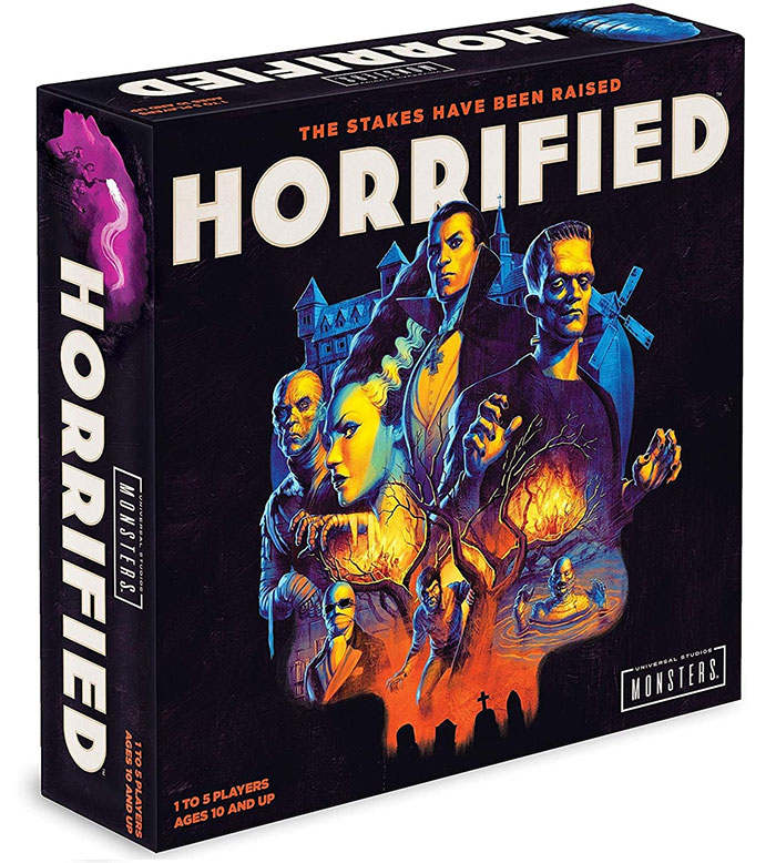 Board game Horrified box featuring classic monsters, ideal for the best board games you can play on a night in.