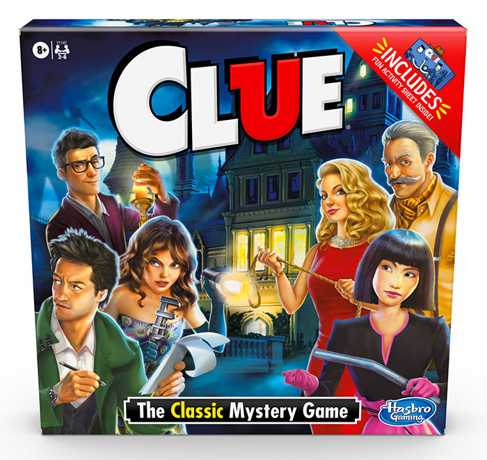 Clue board game box featuring classic mystery characters, ideal for the best board games you can play on a night in.