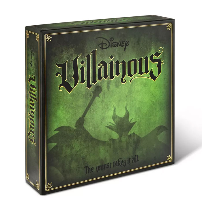 Disney Villainous board game box with dark green design, perfect for the best board games you can play on a night in.